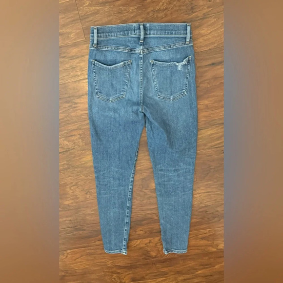 Agolde Sophie Mid Rise Ankle Skinny Jeans Medium Wash Distressed Revolve Sz 28 - Picture 2 of 12